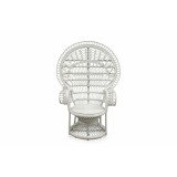WHITE RATTAN PEACOCK ARMCHAIR - CHAIRS, STOOLS